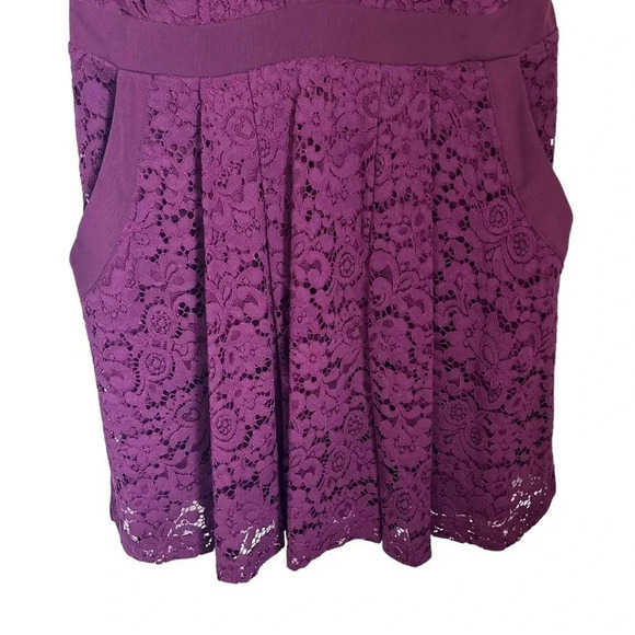 Free People Lovely in Lace Cutout Berry Mini Dress size Small Knee Length - Picture 2 of 12